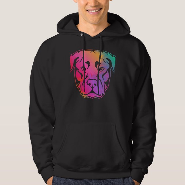 Tier Besitzer Pitbulle Gesicht Hoodie (Vorderseite)