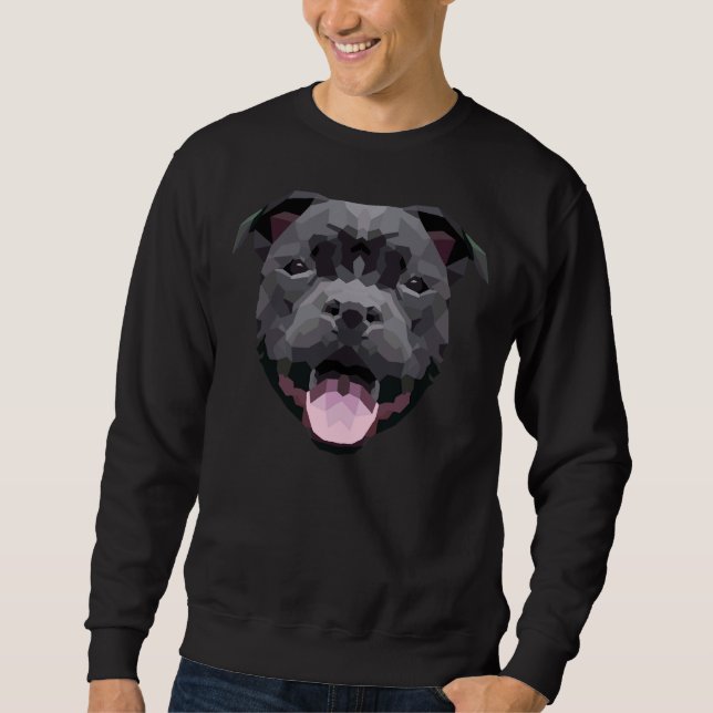 Tier Besitzer Pitbulle Gesicht Sweatshirt (Vorderseite)