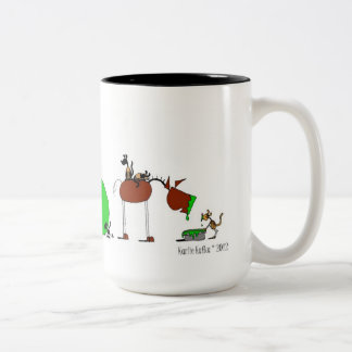 Tier-Cartoon-Tasse Zweifarbige Tasse