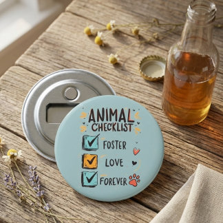 Tier-Checkliste Foster Love Forever Rettungsgesche Flaschenöffner