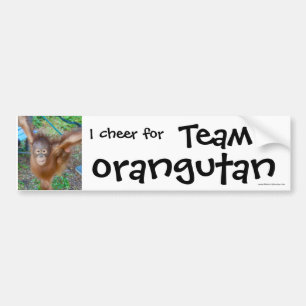 Tier-Cheerleader: Team-Orang-Utan Autoaufkleber