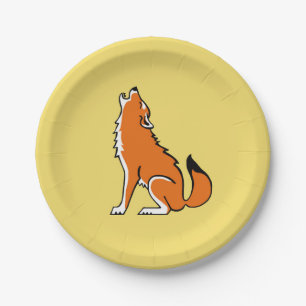 Tier! Cool Red WOLF - Wildlife - Yellow Pappteller