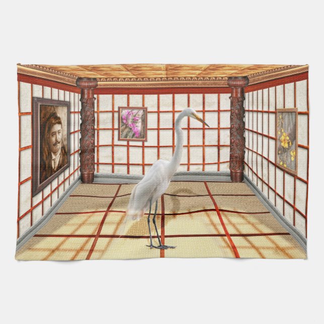 Tier - das Egret Handtuch (Horizontal)