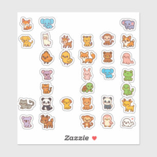 Tier-Doodles Cartoon-Aufkleber-Pack Aufkleber