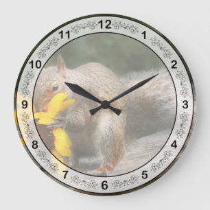 Tier - Eichhörnchen - Sommergenüsse Große Wanduhr