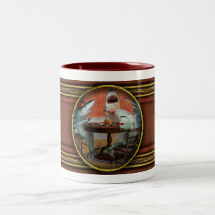Tier - Fisch - Kartenhaie Zweifarbige Tasse