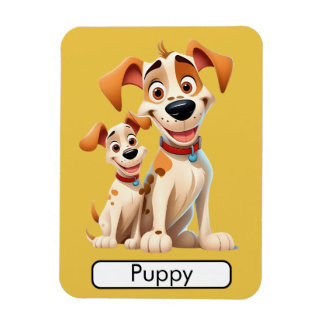 Tier Flashcard Dog/Welpe, Kinder, Lernen Magnet