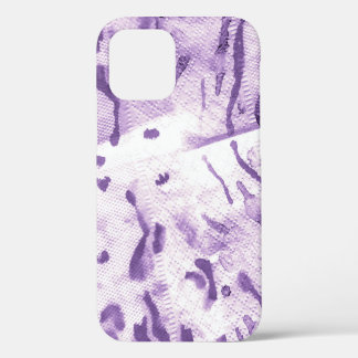 Tier-Geometrisch strukturiert. Lavendel-Kreuzlinie iPhone 12 Hülle