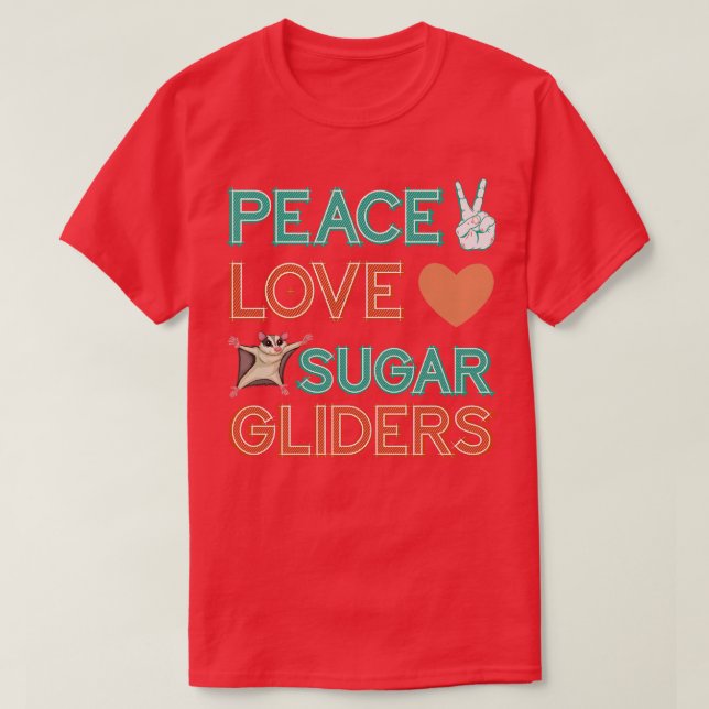 Tier Hippie Gift Sugar Glider T-Shirt (Design vorne)
