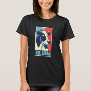 Tier Huhn Schwein Kuh   Ja Vegan Vegetarier Retro T-Shirt
