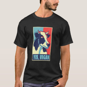 Tier Huhn Schwein Kuh Ja Vegan Vegetarier Retro T-Shirt