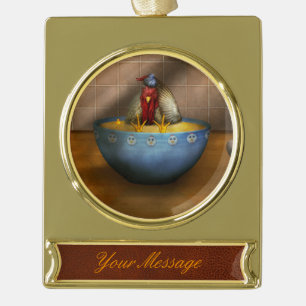 Tier - Hühnchen - Hühnersuppe Banner-Ornament Gold