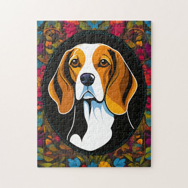Tier Hund Beagle Lebhaft Puzzle (Vertikal)