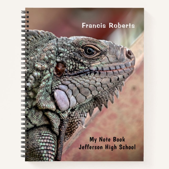 Tier Iguana Lizard Natur personalisieren Notizbuch (Vorderseite)