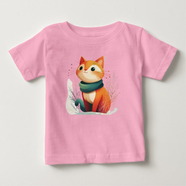 Tier im Schnee Baby T-shirt (Vorderseite)