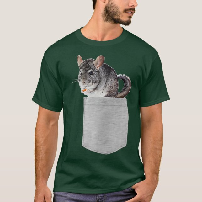 Tier in Ihrem Pocket Grauen Chinchilla Premium T-Shirt (Vorderseite)