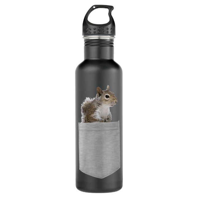 Tier in Your Pocket American gray squirrel Edelstahlflasche (Vorderseite)