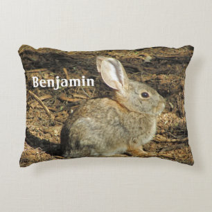 Tier-Kinderzimmer Niedlich Braun Bunny Foto Natur Dekokissen