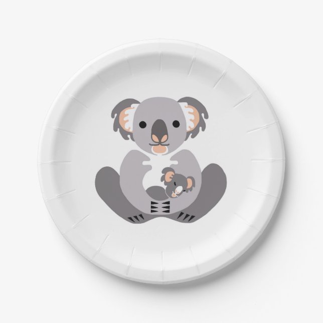 Tier - KOALA - Aussie wild lebende Tiere - Party Pappteller (Vorderseite)