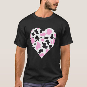 Tier Kuh Druck auf Herz Süße Färse Mama Frauen T-Shirt