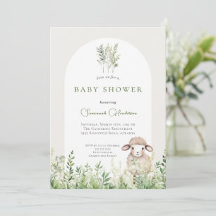 Tier Lamm Wald Baby Shower Einladung