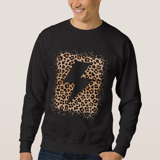 Tier Leopard Gepard Druck Blitz Blitzschlag Sweatshirt (Vorderseite)