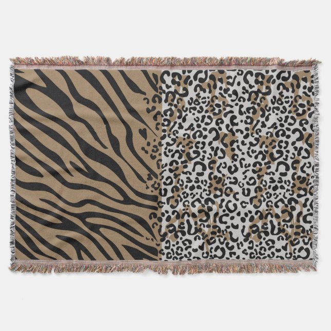 Tier Leopard Zebramuster Decke (Vorderseite)