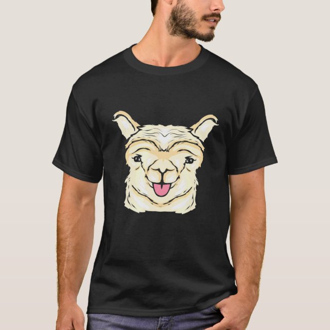Tier mit Lama Kamel T-Shirt (Vorderseite)
