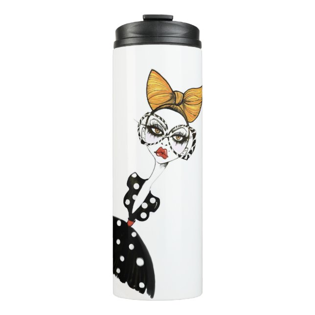 Tier mustert Trommel Thermosbecher (Vorderseite)