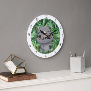Tier Nashorn Große Wanduhr