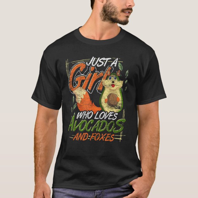 Tier nur ein Mädchen, das Avocados und Füchse Lieb T-Shirt (Vorderseite)