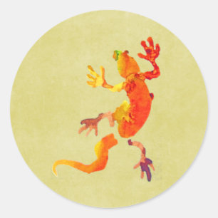 Tier-Öko Gecko-Eidechsenreptil Runder Aufkleber
