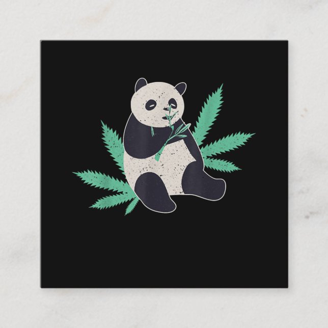 Tier Panda Weed Stoner Geschenk Quadratische Visitenkarte (Vorderseite)