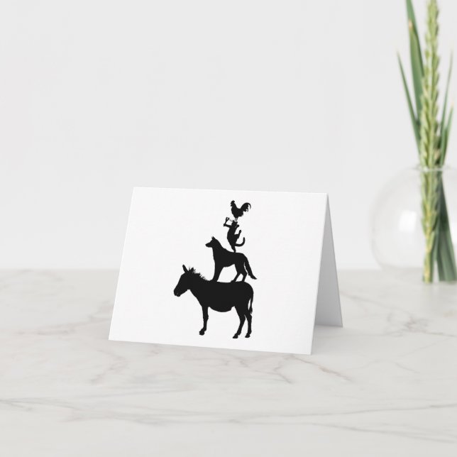 Tier, Pferd, Hund, Katze, Rumpf Karte (Vorderseite)