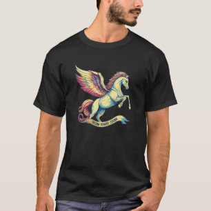 Tier Pferd Pegasus Frauen Männer Aquarell T-Shirt