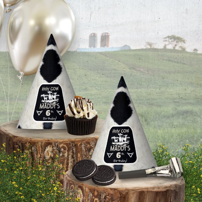 Tier Print Holy Kuh Geburtstagspartierhut Partyhütchen (Von Creator hochgeladen)