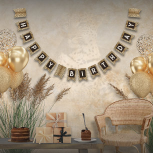 Tier Print Leopard Birthday Banner