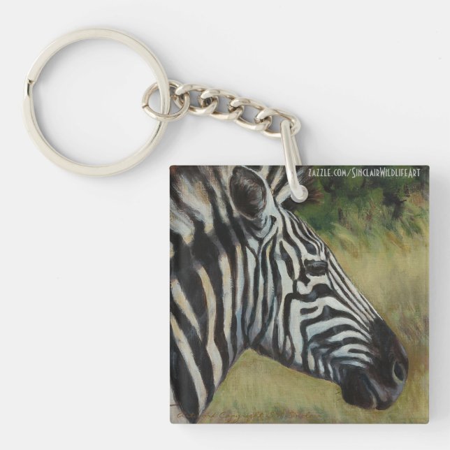 Tier-Schlüsselkette mit Zebra und Nashorn Schlüsselanhänger (Vorderseite)