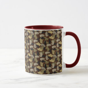 Tier-Silhouette-Tarnung Braun Tasse