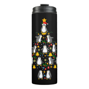 Tier sitzen im Schnee mit Lichtern Weihnachten Thermosbecher