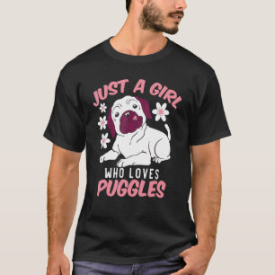 Tier Süßer Hund Frauen Ein Mädchen Das Puggl Lieb T-Shirt