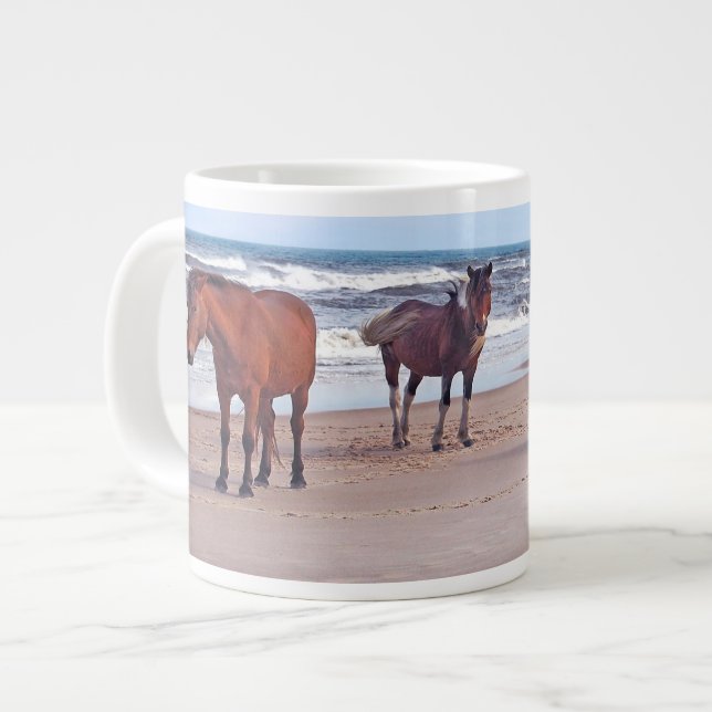Tier-Tasse, wilde Pferde Jumbo-Tasse (Vorderseite Links)