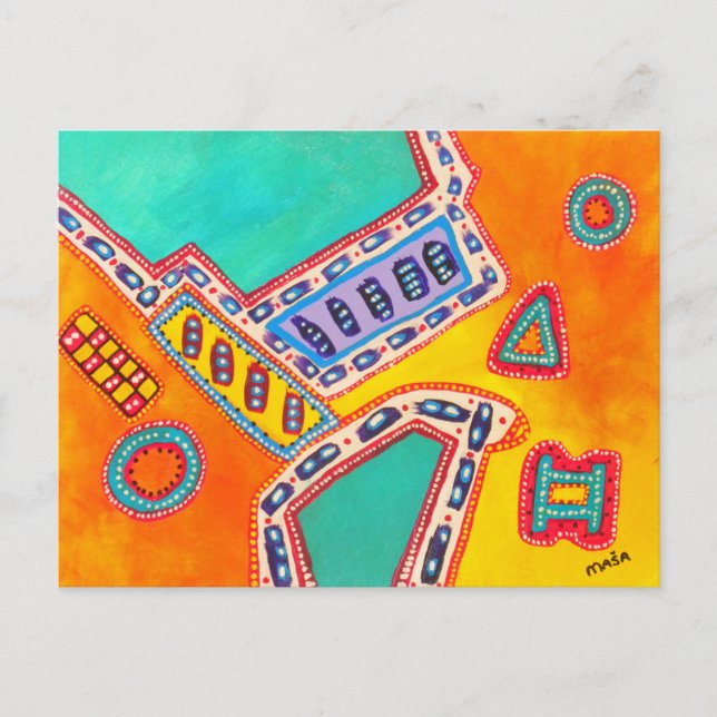 Tier träumt abstrakte Postkarte (Vorderseite)