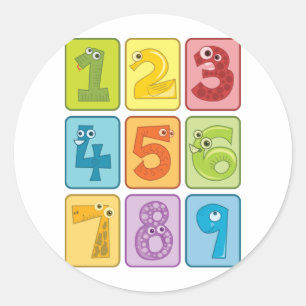 Tier und Anzahl Runder Aufkleber