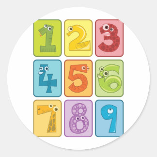 Tier und Anzahl Runder Aufkleber