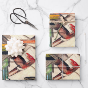 Tier von Franz Marc, Vintage-Expressionismus-Kunst Geschenkpapier Set