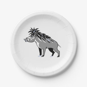 Tier - WARTY PIG - Warthog - Wildtiere - Natur Pappteller