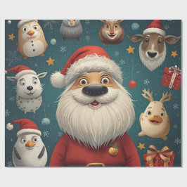 Tier Weihnachten Santa Geschenkpapier