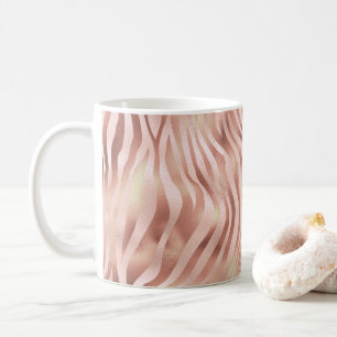 Tier Zebra Streifen Helles Rosa Golden Bronze Kaffeetasse