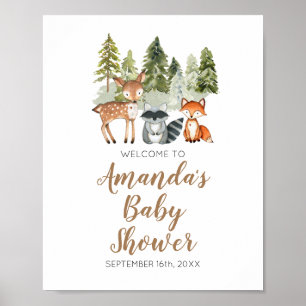 Tierabenteuer Camper Kinderdusche Willkommen Poster